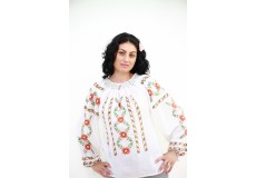 Ie damă cu mânecă lungă model floral multicoloră